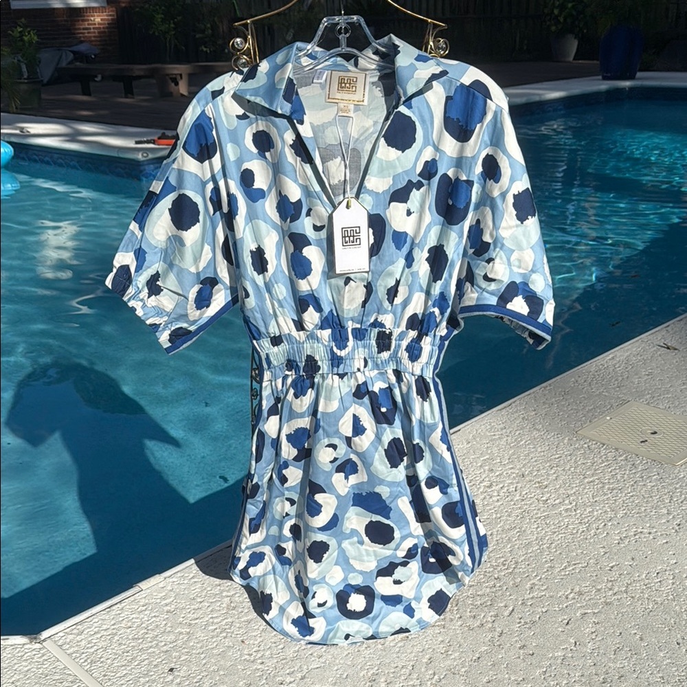 Emily McCarthy Blue and White Floral Dress-Palmer Dress